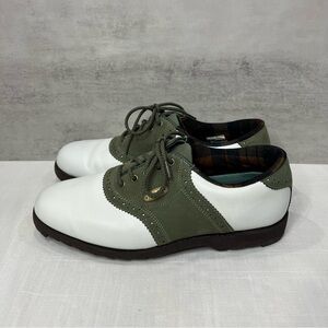 FootJoy SoftJoy Sierra Women’s Saddle Golf Shoes White/Green Size 8.5M